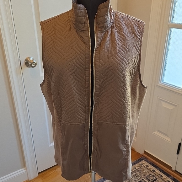 Chico's Jackets & Blazers - Chico's Zenergy Quilted Brown Vest Plus Size